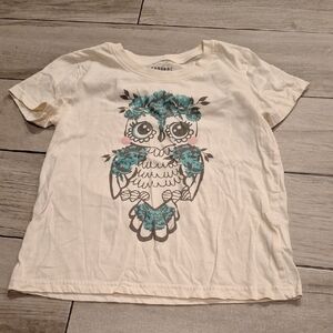 💐Weatherproof Cream Tee with Floral Owl Design🦉🐧💘